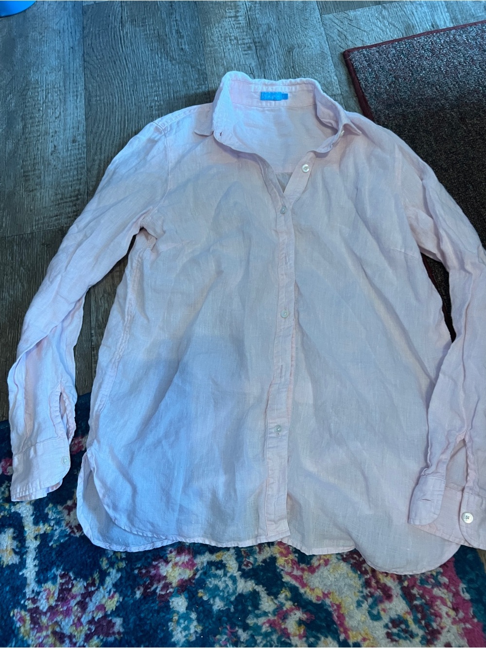J McLaughlin light pink button down linen size small